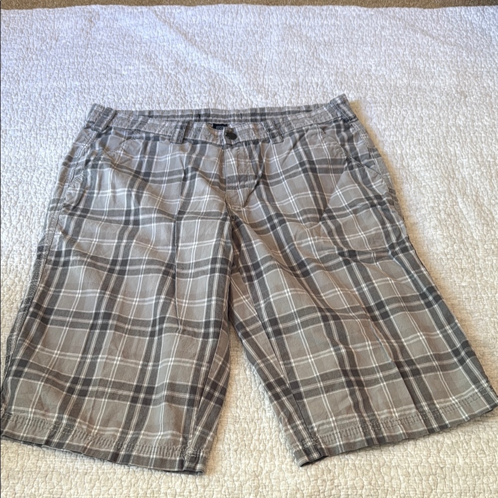 Gray Plaid Men's Shorts